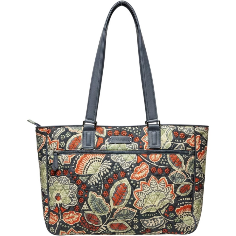 Vera Bradley Laptop Tote Bag Quilted Nomadic Floral Faux Leather Trim NWOT